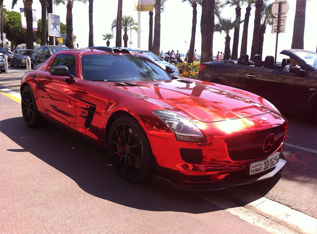 Mercedes SLS Rouge chrome!